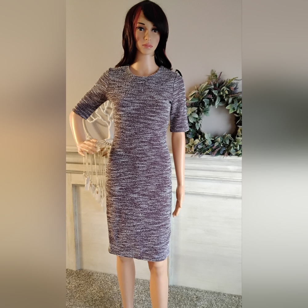 Banana Republic Black and White Long Sleeve Dress